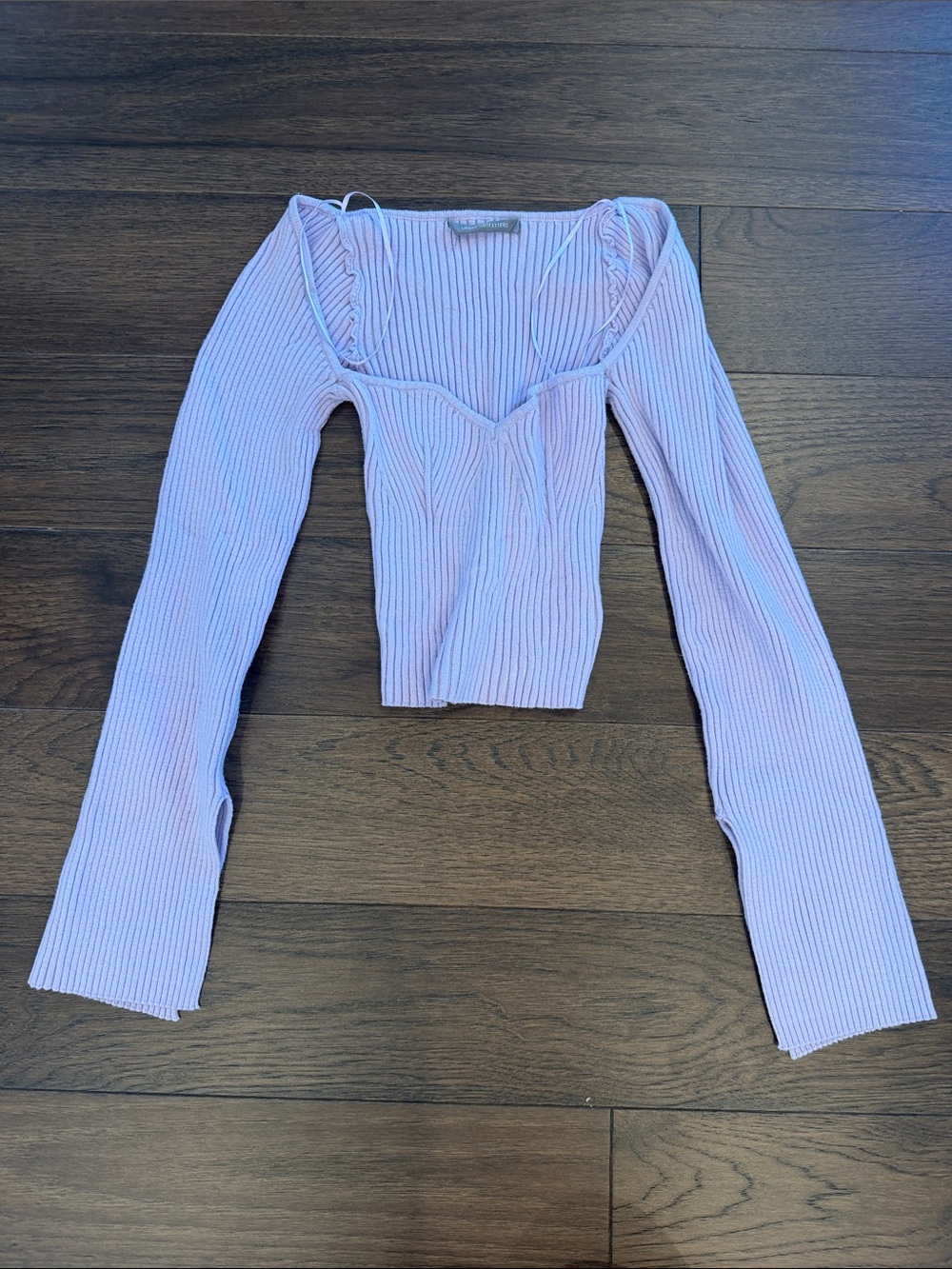 Urban Outfitters Purple Ribbed Square-Neck Crop Top Size Medium - C27-124